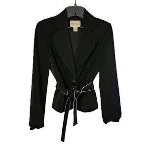 White House Black Market Contrast Piping Blazer Size 4 Excellent LN